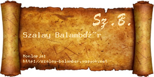 Szalay Balambér névjegykártya